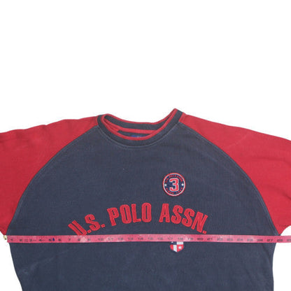 U.S. Polo Assn. Men's Navy & Red Long Sleeve Sweatshirt 2XL Cotton