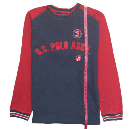 U.S. Polo Assn. Men's Navy & Red Long Sleeve Sweatshirt 2XL Cotton