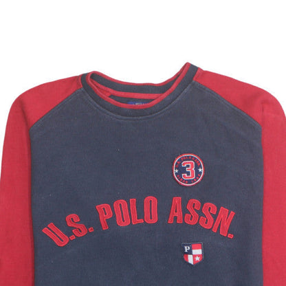 U.S. Polo Assn. Men's Navy & Red Long Sleeve Sweatshirt 2XL Cotton