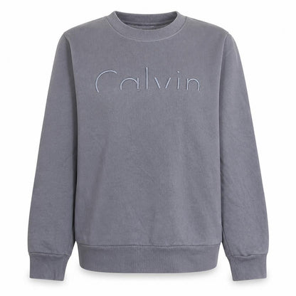 Calvin Klein Boys Grey Cotton Blend Crew Neck Pullover Sweatshirt L
