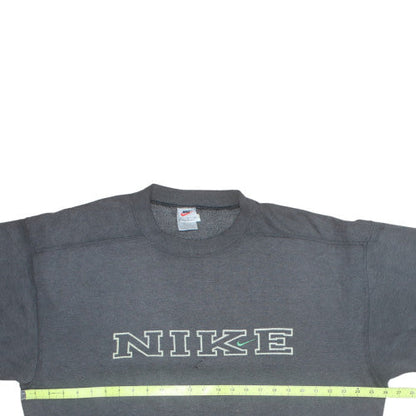 Nike Women's Grey Pullover Sweatshirt L Classic Logo Crew Neck