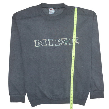 Nike Women's Grey Pullover Sweatshirt L Classic Logo Crew Neck