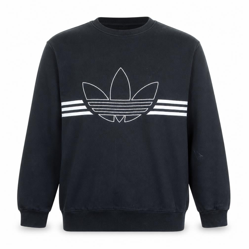 Adidas Mens Black Crew Neck Logo Sweatshirt Size L
