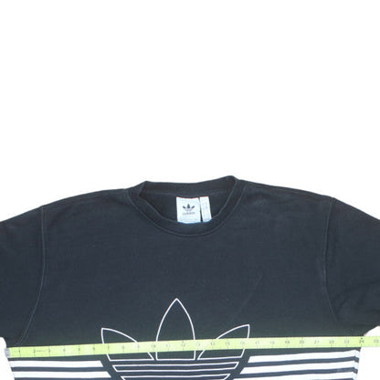 Adidas Mens Black Crew Neck Logo Sweatshirt Size L