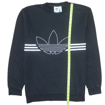 Adidas Mens Black Crew Neck Logo Sweatshirt Size L