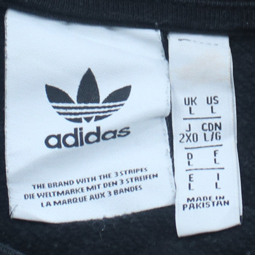 Adidas Mens Black Crew Neck Logo Sweatshirt Size L