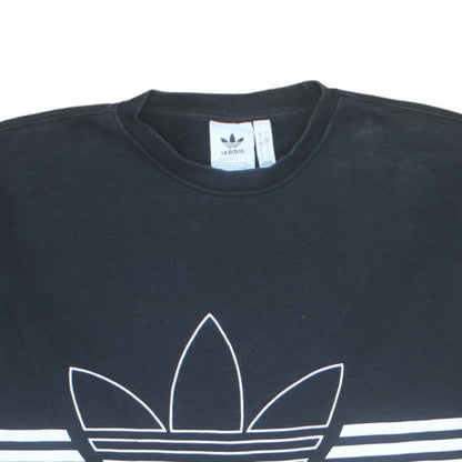 Adidas Mens Black Crew Neck Logo Sweatshirt Size L