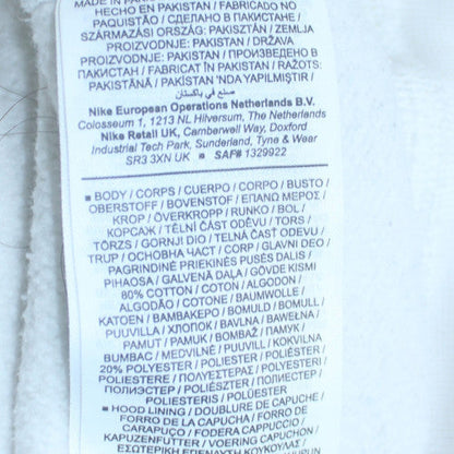 Nike Men's White Pullover Hoodie L Hooded Fleece Sweatshirt