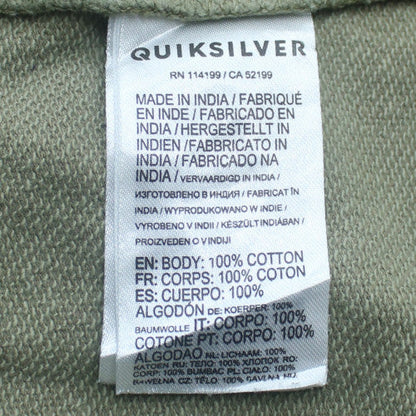 Quiksilver Men's Green Pullover Hoodie Size L Cotton Sweatshirt