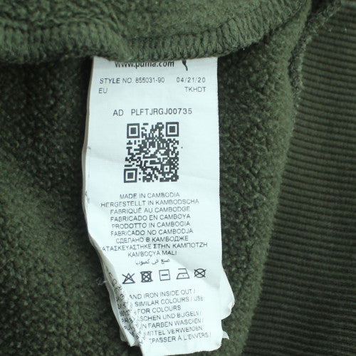 Puma Men's Green 2XL Pullover Hoodie with Logo Print