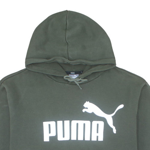 Puma Men's Green 2XL Pullover Hoodie with Logo Print