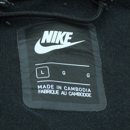 Nike Men's Black Full Zip Hoodie L Fleece Athletic Style