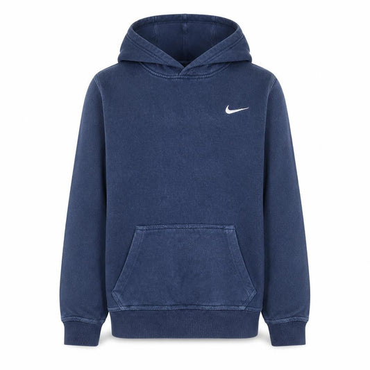 Front view of Nike boys’ blue pullover hoodie xl 13-15 years fleece logo sweatshirt