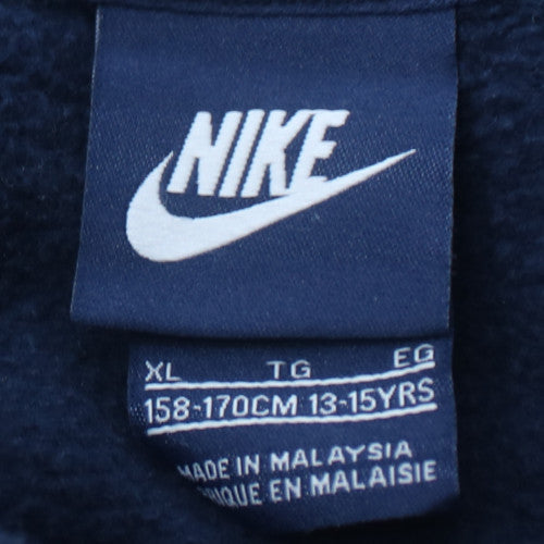 Nike Boys Blue Pullover Hoodie XL 13-15 Years Fleece Logo Sweatshirt