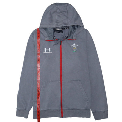Under Armour Men's Grey Full Zip Hoodie WRU Logo Size L