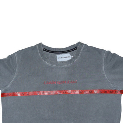 Calvin Klein Jeans Women's Grey Pullover Sweatshirt XL Logo Crew Neck
