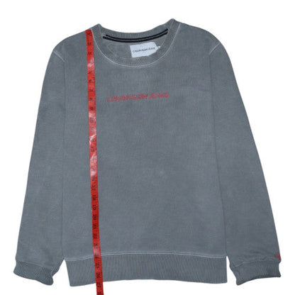 Calvin Klein Jeans Women's Grey Pullover Sweatshirt XL Logo Crew Neck