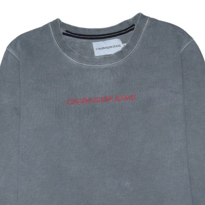 Calvin Klein Jeans Women's Grey Pullover Sweatshirt XL Logo Crew Neck