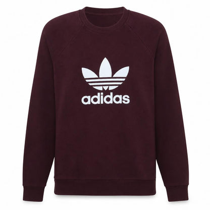 Adidas Womens Burgundy Crew Neck Pullover Sweatshirt XS
