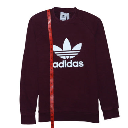 Adidas Womens Burgundy Crew Neck Pullover Sweatshirt XS