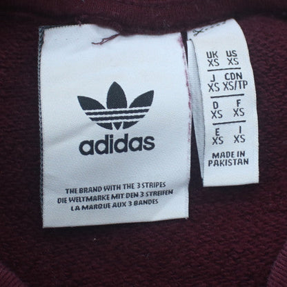 Adidas Womens Burgundy Crew Neck Pullover Sweatshirt XS
