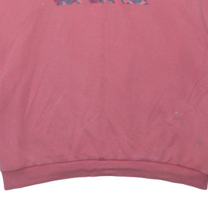 Adidas Womens Pink Hooded Pullover Sweatshirt Size 16 L 100% Cotton