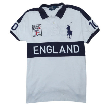 Polo Ralph Lauren Men's White England Custom Fit Polo Shirt Size L