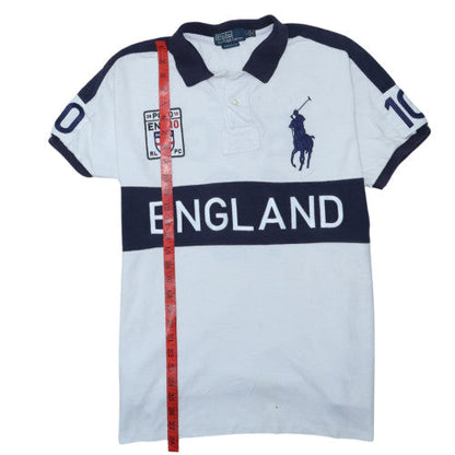 Polo Ralph Lauren Men's White England Custom Fit Polo Shirt Size L