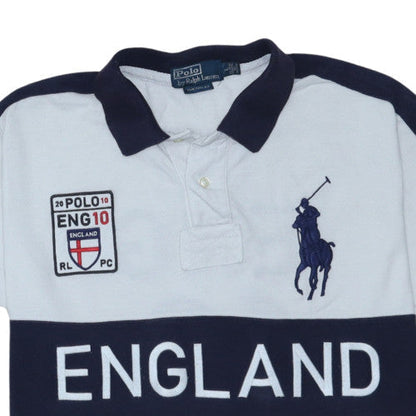 Polo Ralph Lauren Men's White England Custom Fit Polo Shirt Size L