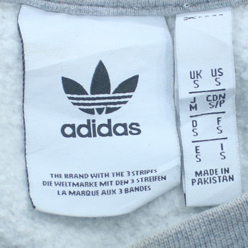 Adidas Mens Grey Crew Neck Pullover Sweatshirt Small