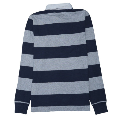 Tommy Hilfiger Men's Blue Striped Long Sleeve Polo Shirt M