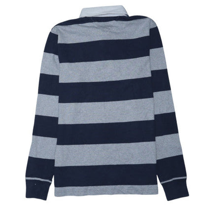 Tommy Hilfiger Men's Blue Striped Long Sleeve Polo Shirt M