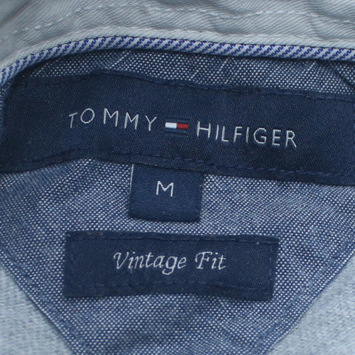 Tommy Hilfiger Men's Blue Striped Long Sleeve Polo Shirt M