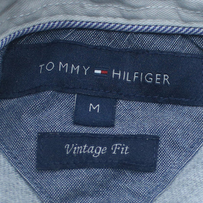 Tommy Hilfiger Men's Blue Striped Long Sleeve Polo Shirt M