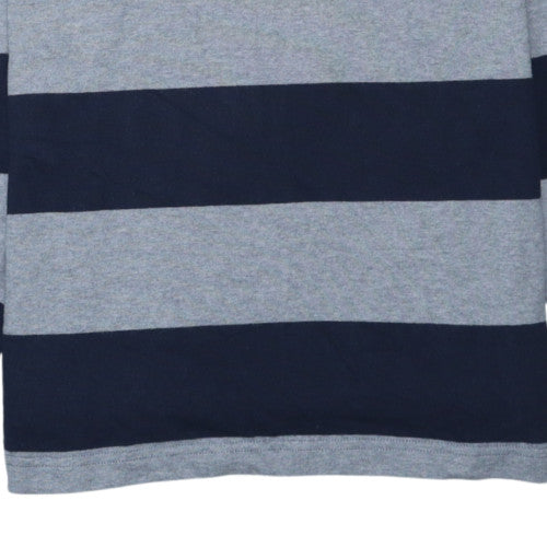 Tommy Hilfiger Men's Blue Striped Long Sleeve Polo Shirt M