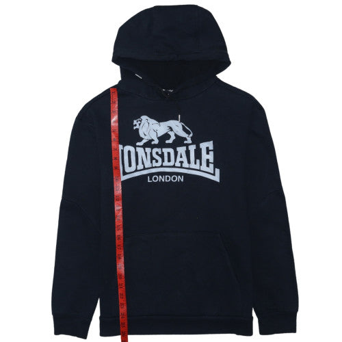 Lonsdale Men's Black Pullover Hoodie M Sports Graphic Print