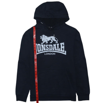 Lonsdale Men's Black Pullover Hoodie M Sports Graphic Print