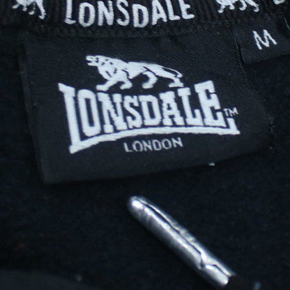 Lonsdale Men's Black Pullover Hoodie M Sports Graphic Print