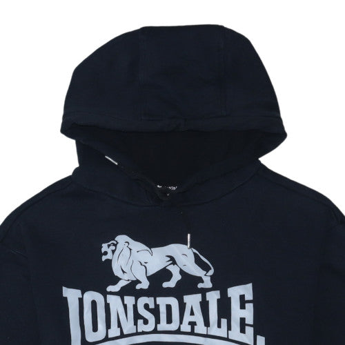 Lonsdale Men's Black Pullover Hoodie M Sports Graphic Print