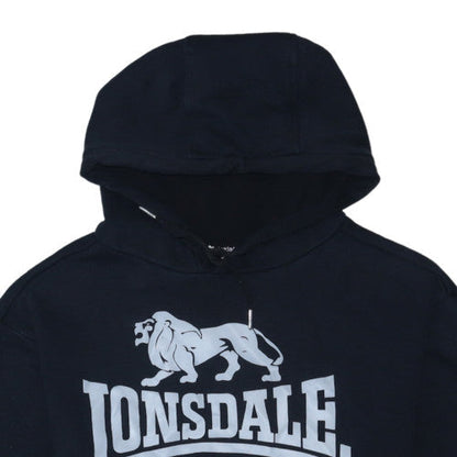 Lonsdale Men's Black Pullover Hoodie M Sports Graphic Print