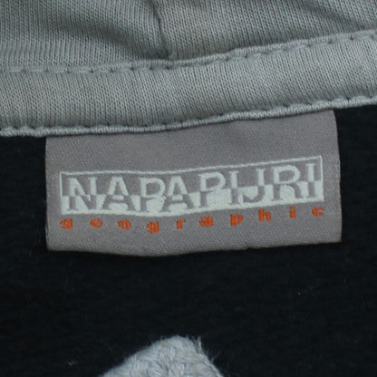 Napapijri Mens Black XL Pullover Hoodie Logo Embroidered Fleece