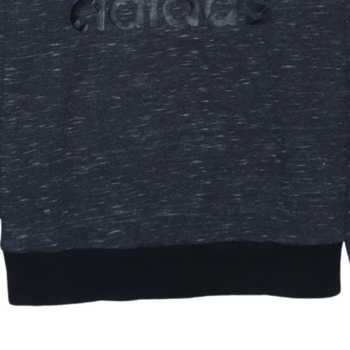Adidas Womens Black Crew Neck Pullover Sweatshirt Size 10 Cotton Blend