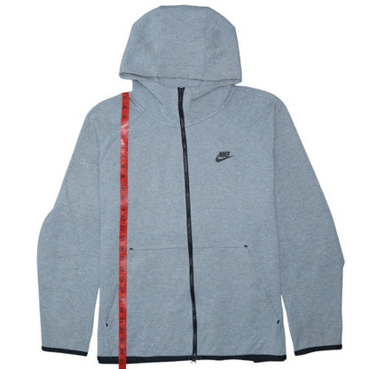 Nike Men's Grey XL Full Zip Hoodie Lightweight Cotton Blend