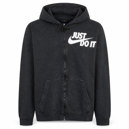 Nike Men's Black Full Zip Hoodie M - Sports Fleece Sweatshirt