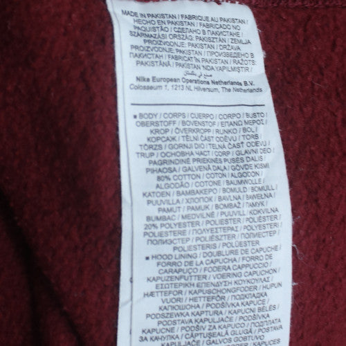Nike Men's Red Pullover Hoodie Small Hooded Sports Fleece