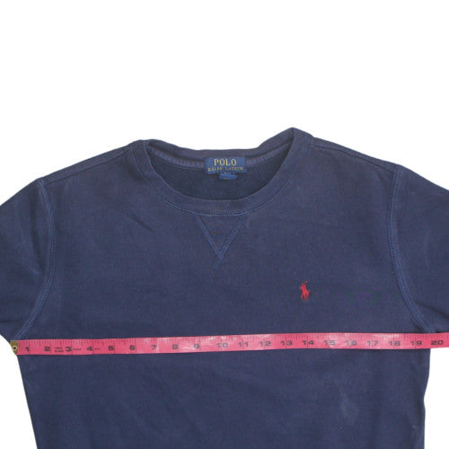 Polo Ralph Lauren Boys Navy Blue L (14-16) Cotton Blend Crew Neck Sweatshirt