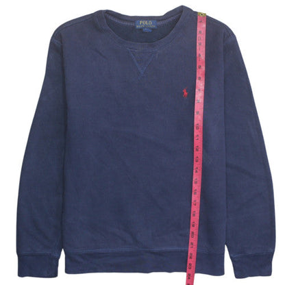 Polo Ralph Lauren Boys Navy Blue L (14-16) Cotton Blend Crew Neck Sweatshirt