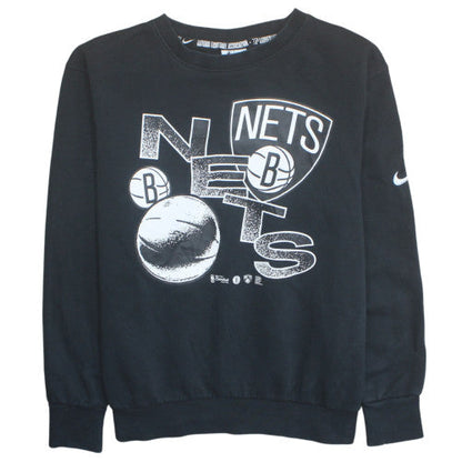 Nike Women’s Black Brooklyn Nets Sweatshirt Size L Crew Neck NBA Graphic