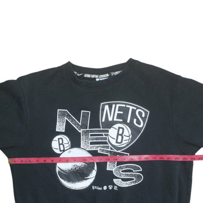 Nike Women’s Black Brooklyn Nets Sweatshirt Size L Crew Neck NBA Graphic
