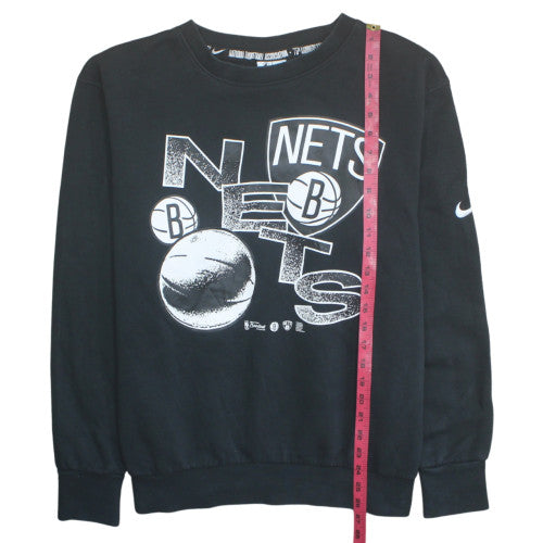 Nike Women’s Black Brooklyn Nets Sweatshirt Size L Crew Neck NBA Graphic
